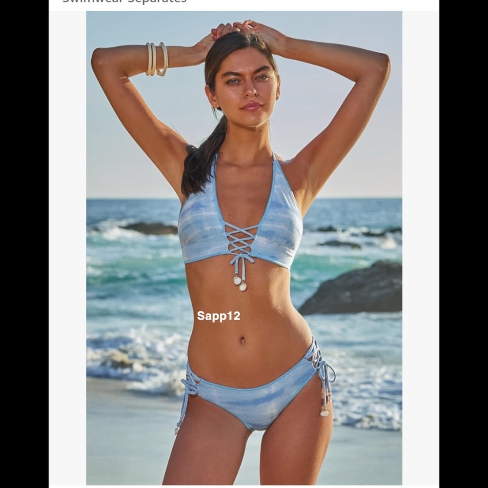 🆕BECCA "BLUE SHIMMER SHELL BIKINI SET